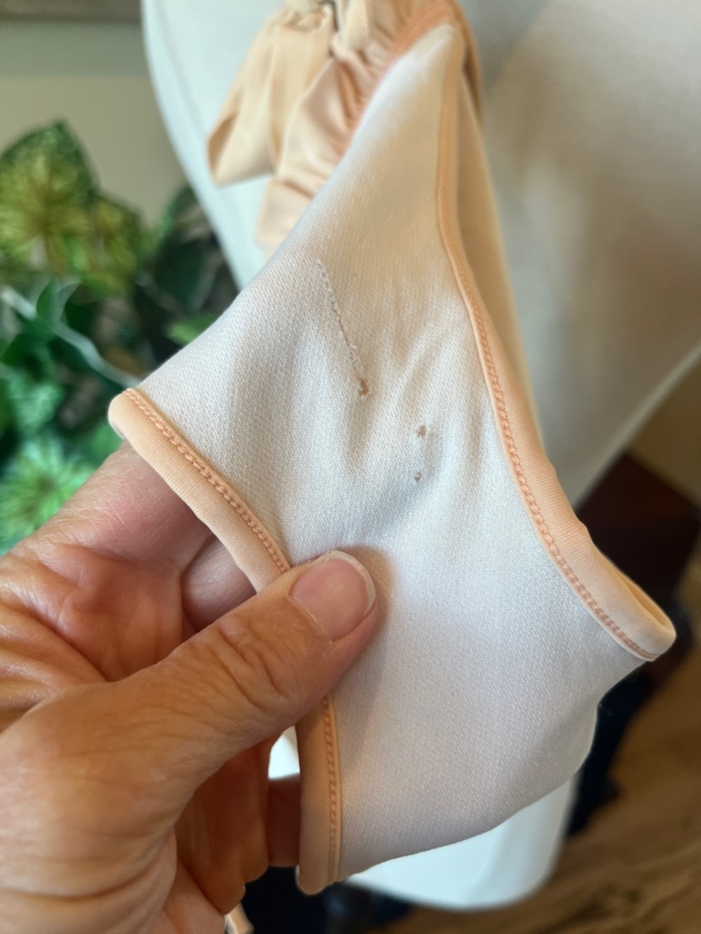 Beige Neutral Apricot Ruffled String Bikini - Picture 7 of 8